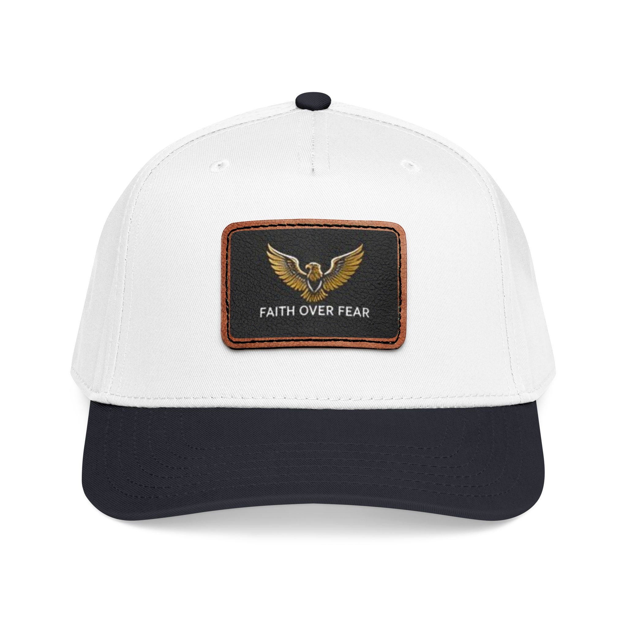 Faith Over Fear™ Embroidered white Cap | Eagle Rise Apparel
